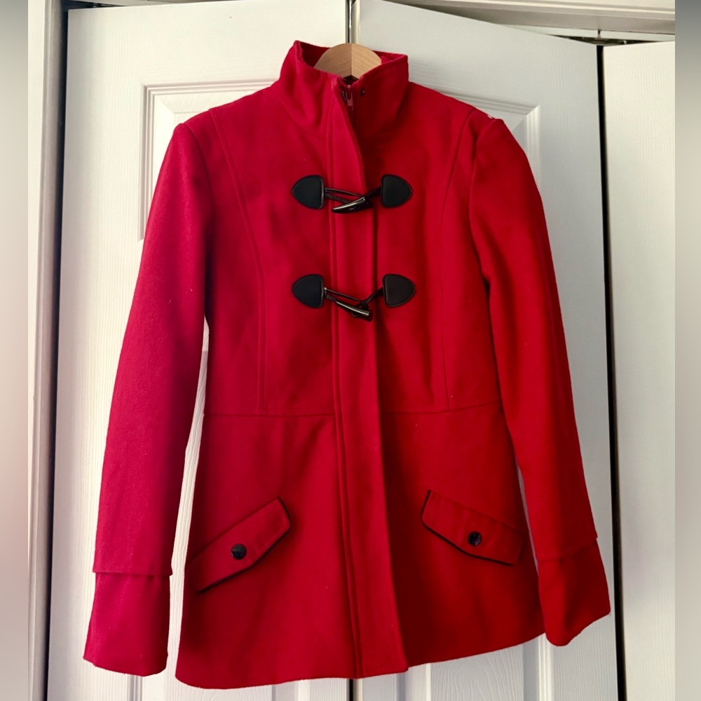 Rampage Women's Vibrant Red Pea Coat